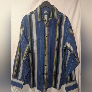Wrangler Men's Multicolor Striped Button Down Shirt